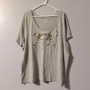 Lane Bryant 26/28 Gray Short Sleeve Top